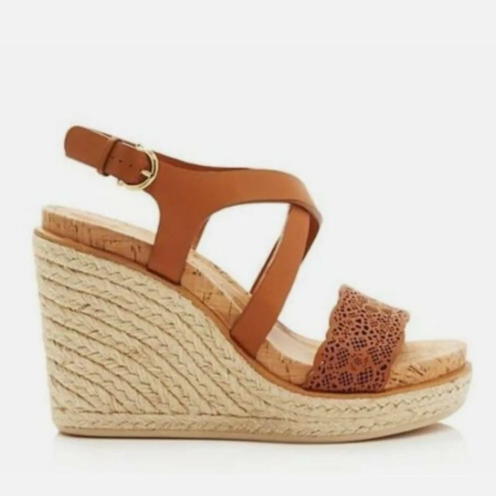 Salvatore Ferragamo Gioela Wedge Espadrille Sandal in Palissandro Calf - Picture 2 of 13